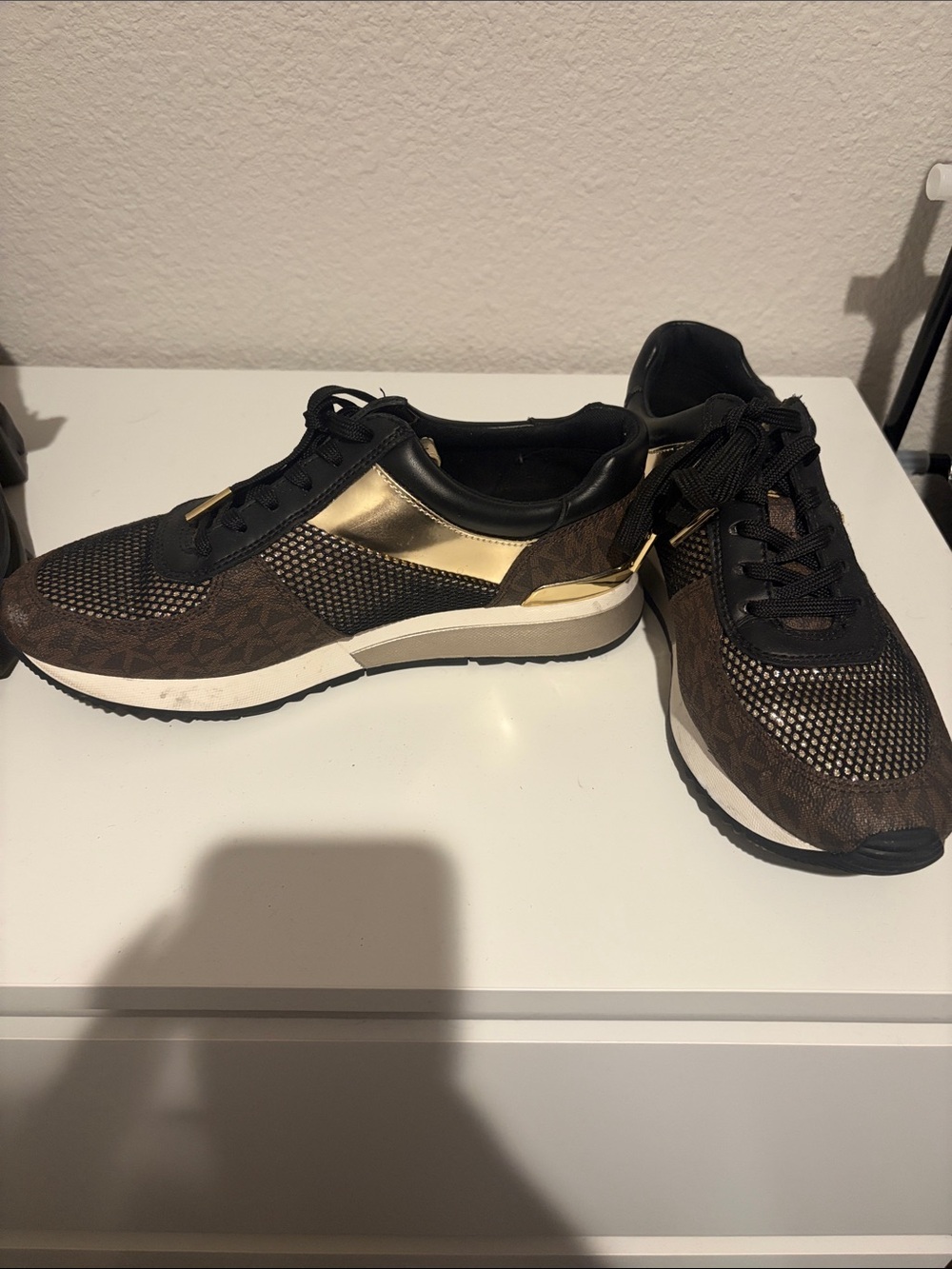 Michael Kors Brown and Gold Women's Athletic Sneakers